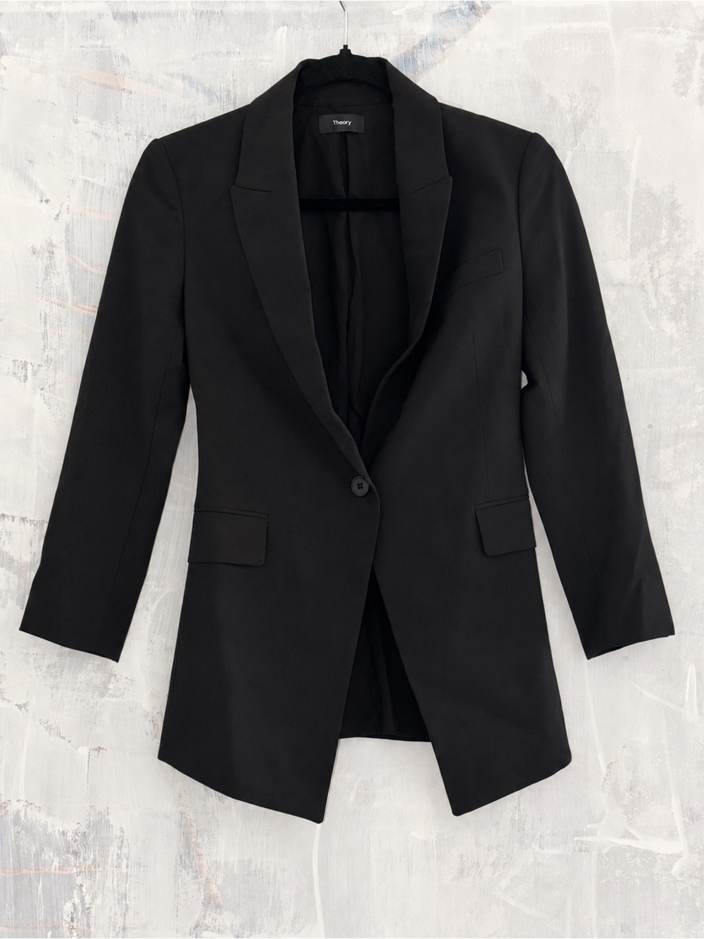 Theory Black Single-Button Tailored Blazer